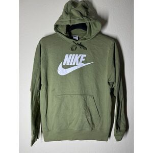 Nike Sportswear Club Green Fleece Graphic Pullover‎ Hoodie Size Medium
